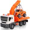 ArtCreativity Light Up Tow Truck, Scale Model with Movable Flat Bed, Lights, Sound, Small Car Toy for Kids, Interactive Toy for Boys and Girls, Ages 3 and Up view 1