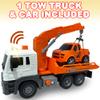 ArtCreativity Light Up Tow Truck, Scale Model with Movable Flat Bed, Lights, Sound, Small Car Toy for Kids, Interactive Toy for Boys and Girls, Ages 3 and Up view 2
