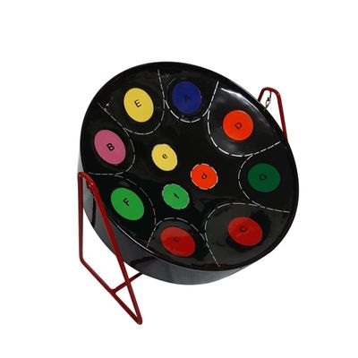 Miniature Steelpan (Steel Drum) 12 Inch Diameter 11 Notes with Instructional Book with Music from Trinidad & Tobago - Rainbow