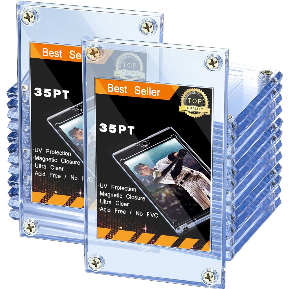 15 Pieces Acrylic Card Holder Screw Trading Card Protector 35 PT Clear Protectors for Baseball Football Sports Game Cards Storage and Display