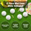 Civaner 12 Pcs Mini Volleyball Stress Balls Bulk 2.36 Inch Volleyball Team Gifts Party Favor Goodie Bag Stuffers Small Foam Sports Balls Throw to Crowd for Kids Stress Relief Games Toys (White) view 2