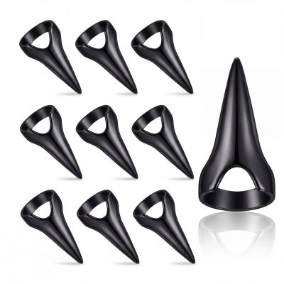 Hicarer 10 Pcs Metal Finger Claws Rings Full Finger Set Cosplay,Black