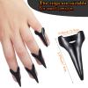 Hicarer 10 Pcs Metal Finger Claws Rings Full Finger Set Cosplay,Black view 3