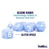 FanRoll 16mm Sharp Edge Silicone Rubber Poly DND Dice Set: Glacial Debris, Role Playing Game Dice for Dungeons and Dragons view 3