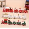 Angoily Christmas Train Decor Christmas Decor Snowman s Train Wooden Window Toys Toy for Kids Childrens Kids Wood s Snowman Xmas Small view 2