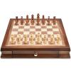 AMEROUS 12.8" x 12.8" Magnetic Wooden Chess Set with 2 Built-in Storage Drawers - 2 Bonus Extra Queens - Gift Packaging - Staunton Chess Pieces, Board Games Chess Sets for Adults and Kids view 4
