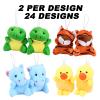 Axbotoy 48 Pieces Mini Plush Animals Toys Set, Small Stuffed Animal Keychain Set for Valentine Gift,Easter Egg Filter,Carnival Prizes, Classroom Rewards, Goody Bags Filler,Party Favors view 2