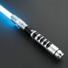 CVCBSER Dueling Lightsaber, 15 Colors Changeable with 12 Mode Sound Effect Premium Metal Handle Sturdy Blade Light Saber (RGB-X-Silver) view 1