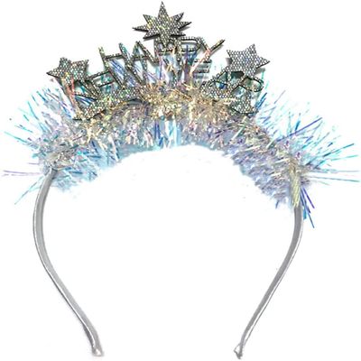 AVMBC Happy New Year Headband Tiara Flashing Headband Christmas New Year Eve Party Decoration Supplies