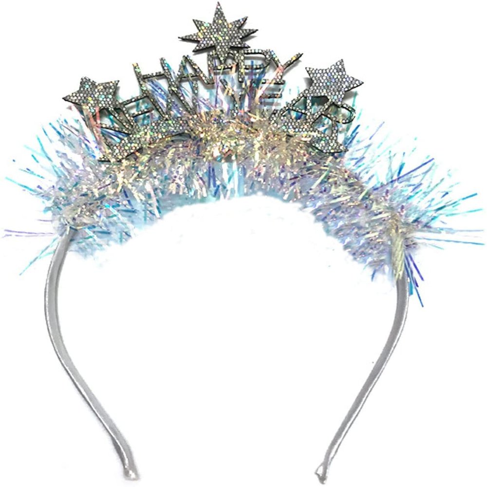 AVMBC Happy New Year Headband Tiara Flashing Headband Christmas New Year Eve Party Decoration Supplies