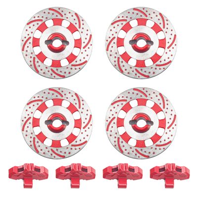 4Pcs ShareGoo RC Brake Disc,Metal Wheel Rim Hex Hub Brake Disc Decoration Compatible with Traxxas UDR Unlimited Desert Racer 1/7 RC RC Car (Red)