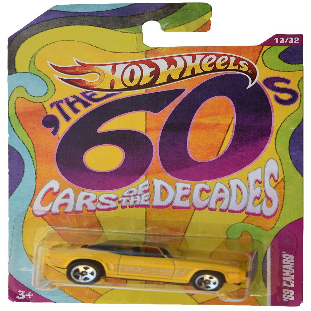 Hot Wheels '69 Camaro, [yellow] Cars of The Decades 13/32