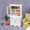 1: 12 Toy House Toy House Mini Furniture Micro Field Vertical Bookcase with Drawer White Cabinet view 4