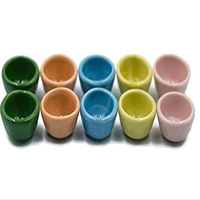 10pcs Mixed Color Vintage Ceramic Mini Bowls Decorative Display Set No.201