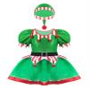 Huimingda Kids Girls Christmas Elf Costume Santa Claus Helper Cosplay Party Outfit Princess Dress with Hat Set Green 14 Years view 3