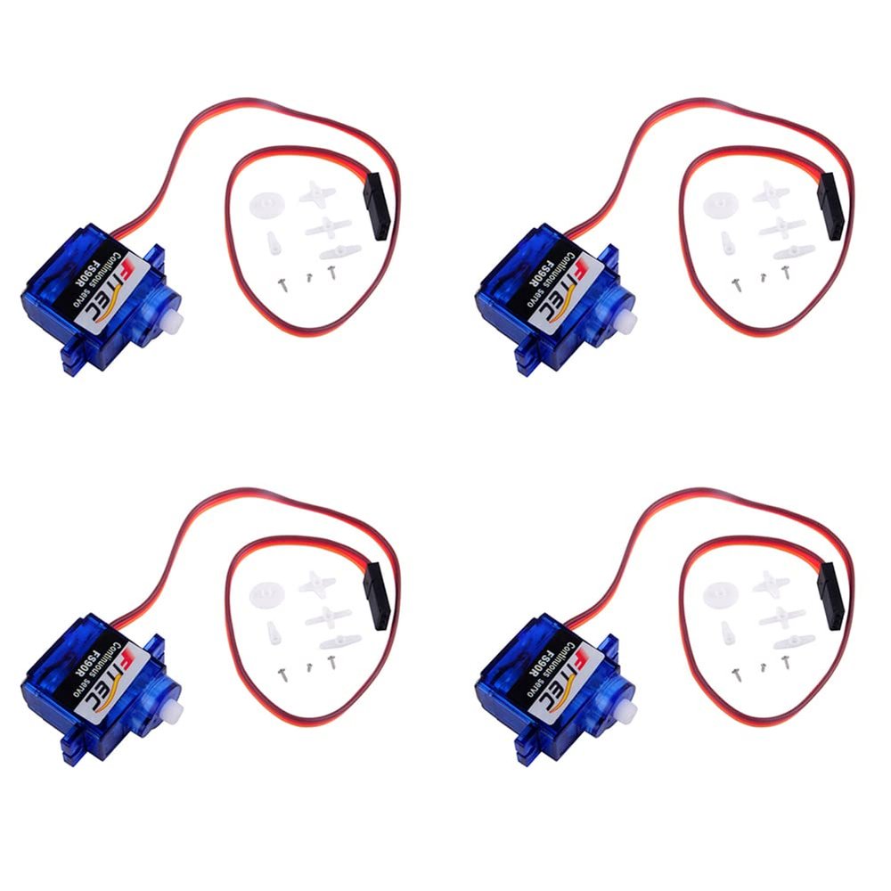 DIYmalls FS90R Continuous Rotation Micro RC Servo 360 Motor Analog 6V for Arduino Microbit Smart Car Robot (Pack of 4)