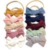 10PCS Corduroy Headband Hair Bows Baby Girl Soft Nylon Band Accessories Newborn Infant Kid Boho Chic Style Bundled Love, One Size view 1