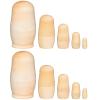 Chalyna 2 Sets Unpainted Nesting Dolls Blank Russian Nesting Dolls Personalize Create Your Own Easter Russian Doll Wooden Matryoshka DIY Kit for Kids view 1