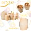 Chalyna 2 Sets Unpainted Nesting Dolls Blank Russian Nesting Dolls Personalize Create Your Own Easter Russian Doll Wooden Matryoshka DIY Kit for Kids view 3