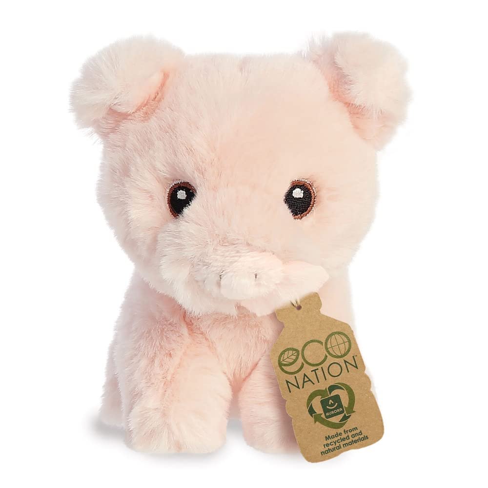 AURORA, 35075, Eco Nation Mini Pig, 5In, Soft Toy, Pink