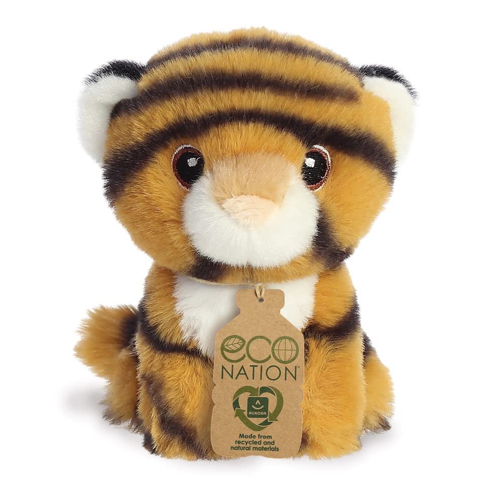 AURORA, 35066, Eco Nation Mini Tiger, 5In, Soft Toy, Multi-Coloured