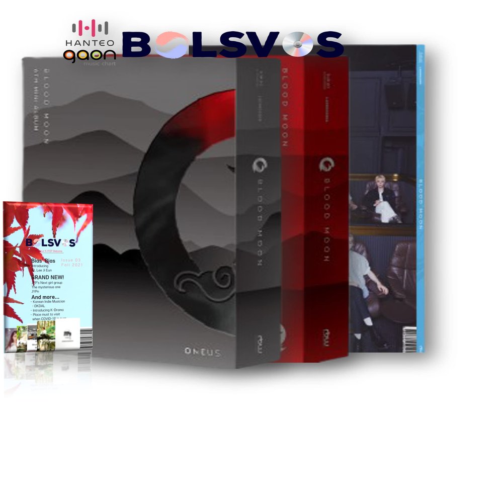 ONEUS - BLOOD MOON [FULL SET ver.] (6th Mini Album) 3 Album+BolsVos K-POP Webzine (22p), Decorative Stickers, Photocards