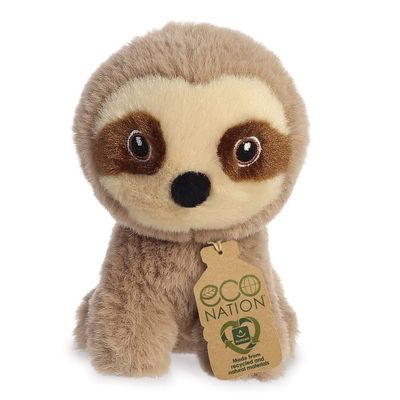 AURORA, 35081, Eco Nation Mini Sloth, 5In, Soft Toy, Brown