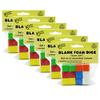 Assorted Color Blank 16mm Foam Dice, 12 Per Pack, 6 Packs view 1