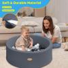 HARBOLLE Baby Ball Pit 35.4" Soft Round Memory Foam Ball Pits NOT Included Balls Indoor Outdoor Playpen for Babies Toddlers Kids Great Gift for Girls Boys, Dark Gray view 2