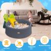 HARBOLLE Baby Ball Pit 35.4" Soft Round Memory Foam Ball Pits NOT Included Balls Indoor Outdoor Playpen for Babies Toddlers Kids Great Gift for Girls Boys, Dark Gray view 4
