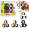 MBOUTrising 12Pcs Magnetic Ring Fidget Spinner Toys Set, Graffiti Camo Fingers Magnet Rings, ADHD Stress Relief Magical Toys for Training Relieves Autism Anxiety, Great Gift for Adults Teens Kids view 1