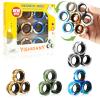 12Pcs Magnetic Rings Fidget Spinner Toys Set, ADHD Stress Relief Fingers Magnet Rings, Graffiti Camo Magical Fidget Toys Pack for Training Relieves Autism Anxiety, Great Gift for Adults Teens Kids view 1