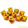 Bescon's Dungeon and Wilderness Terrain, Dungeon Feature and Treasure Type Dice Set, 4 Piece Proprietary Polyhedral RPG Dice Set, Red, Green, Yellow with Black Print view 2