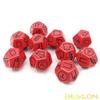 Bescon's Dungeon and Wilderness Terrain, Dungeon Feature and Treasure Type Dice Set, 4 Piece Proprietary Polyhedral RPG Dice Set, Red, Green, Yellow with Black Print view 3