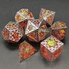 7-Piece Crafted Dice Set - Beautiful Snowflake Metal Dice with Resin Core - Fiery Red - D&D - Dungeons and Dragons - D4 D6 D8 D10 D20 Bronze!!! view 1