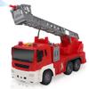 ArtCreativity Light Up Ladder Fire Truck, Red Firetruck Toys for Kids with Lights, Sounds, Water-Spraying Hose, and Extendable Ladder, Light-Up Push and Go Firefighter Toys for Kids, Great Gift Idea view 1