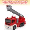 ArtCreativity Light Up Ladder Fire Truck, Red Firetruck Toys for Kids with Lights, Sounds, Water-Spraying Hose, and Extendable Ladder, Light-Up Push and Go Firefighter Toys for Kids, Great Gift Idea view 2