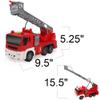 ArtCreativity Light Up Ladder Fire Truck, Red Firetruck Toys for Kids with Lights, Sounds, Water-Spraying Hose, and Extendable Ladder, Light-Up Push and Go Firefighter Toys for Kids, Great Gift Idea view 3