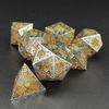 7-Piece Crafted Dice Set - Beautiful Snowflake Metal Dice with Resin Core - Crystal White - D&D - Dungeons and Dragons - D4 D6 D8 D10 D20 Bronze!!! view 2