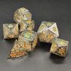 7-Piece Crafted Dice Set - Beautiful Snowflake Metal Dice with Resin Core - Crystal White - D&D - Dungeons and Dragons - D4 D6 D8 D10 D20 Bronze!!! view 3