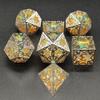 7-Piece Crafted Dice Set - Beautiful Snowflake Metal Dice with Resin Core - Crystal White - D&D - Dungeons and Dragons - D4 D6 D8 D10 D20 Bronze!!! view 4