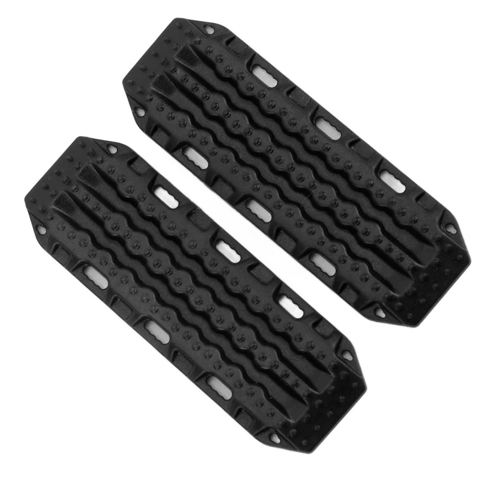 Dilwe 2pcs RC Sand Ladder, RC Plastic Recovery Ramps Board Compatible with 1/24 1/18 RC Car, RC Crawler Decorative Board RC Accessories(Black)