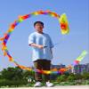 DSJUGGLING 3D Colorful Dragon Silk Flowy Spinning & Shaking Poi - Flinging The Dragon Spiral Practice Ribbon Streamer with Fiberglass Handsticks + Travel Bag! (7 Meters (23 FT), Rainbow Color) view 2