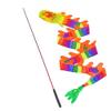 DSJUGGLING 3D Colorful Dragon Silk Flowy Spinning & Shaking Poi - Flinging The Dragon Spiral Practice Ribbon Streamer with Fiberglass Handsticks + Travel Bag! (7 Meters (23 FT), Rainbow Color) view 3