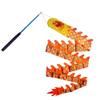 DSJUGGLING 3D Colorful Dragon Silk Flowy Spinning & Shaking Poi - Flinging The Dragon Spiral Practice Ribbon Streamer with Fiberglass Handsticks + Travel Bag! (3 Meters (9.8 FT), Gold Scale Color) view 1