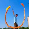 DSJUGGLING 3D Colorful Dragon Silk Flowy Spinning & Shaking Poi - Flinging The Dragon Spiral Practice Ribbon Streamer with Fiberglass Handsticks + Travel Bag! (3 Meters (9.8 FT), Gold Scale Color) view 2