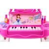 DIMPLE (Set of 2) 2-in-1 Princess Vanity Set Girls Toy Makeup Accessories with Working Piano, Hair Dryer & Flashing Lights, Big Mirror, Chair, Pretend Cosmetics - Princess Appears in Mirror for Girls view 3