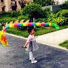 DSJUGGLING 9.8 Ft Rainbow Flowy Spinning & Shaking Dragon Poi, 3 Meters Flinging Dragon Spiral Practice Ribbon Streamer with Fiberglass Handsticks + Travel Bag view 2