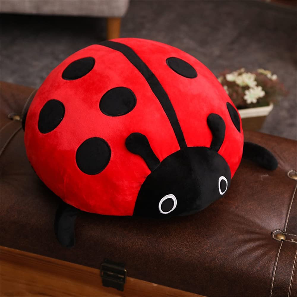 pangcangshu Cute Plush Toy Soft Ladybug Ladybird Insect Hold Doll Pillow Cushion Novelty Children Birthday Easter, Thanksgiving, Christmas, New Year's Gifts (Red, 45cm/17inch)
