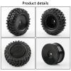 Rchobbytop 4pcs RC Trailer Tires, 12mm Hex Hard Dish Wheel Rim and Tires with Lock Nuts Washers Wrench for 1/10 Rock Crawler Truck Off Road Racing Car Axial RC4WD Tamiya MST HSP view 4